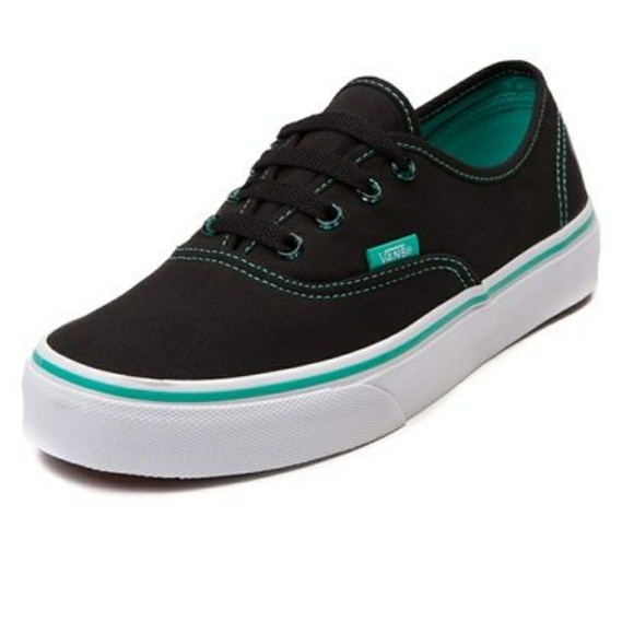 turquoise and black vans